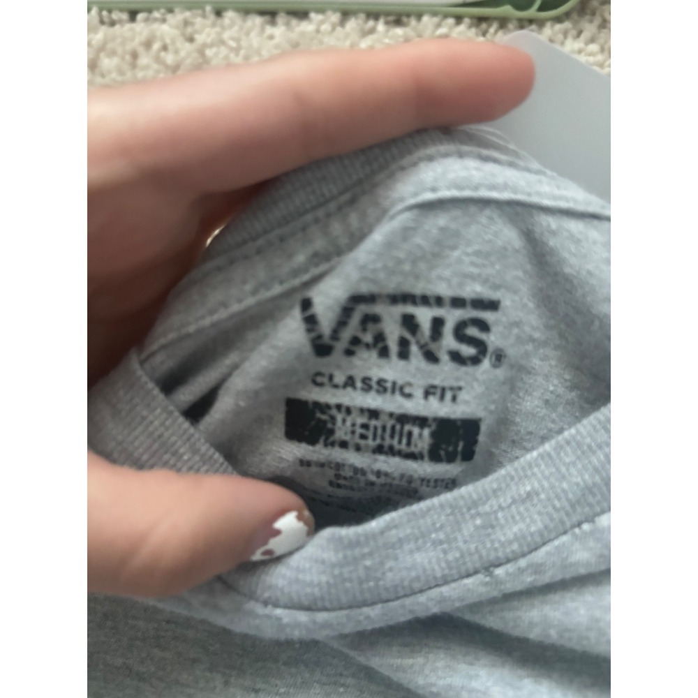 Vans Off The Wall Long Sleeve Grey Graphic Skate Tee Shirt Mens Medium - Picture 4 of 4
